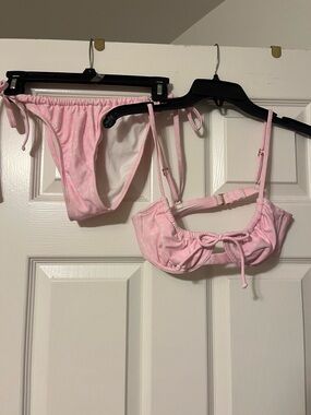 Xhilaration Pink Tie-Front Two-Piece Bikini Set